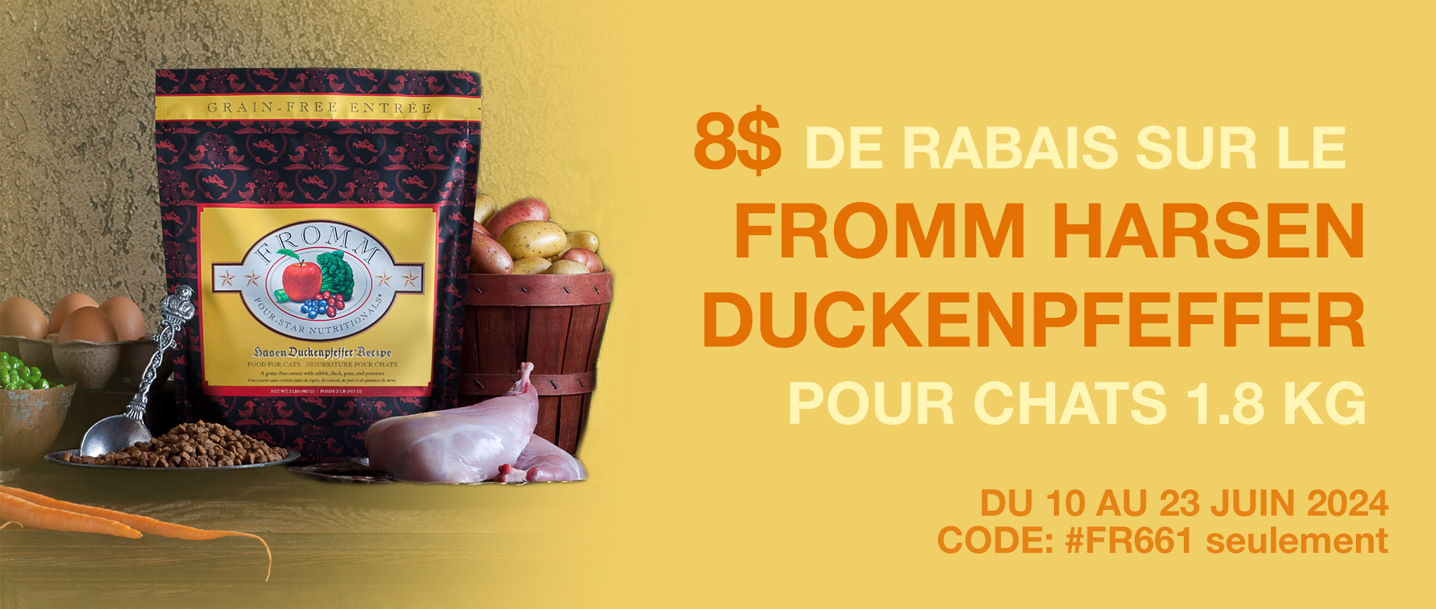 8$ de rabais sur le Fromm Harsen Duckenpfeffer pour chats 1.8 kg